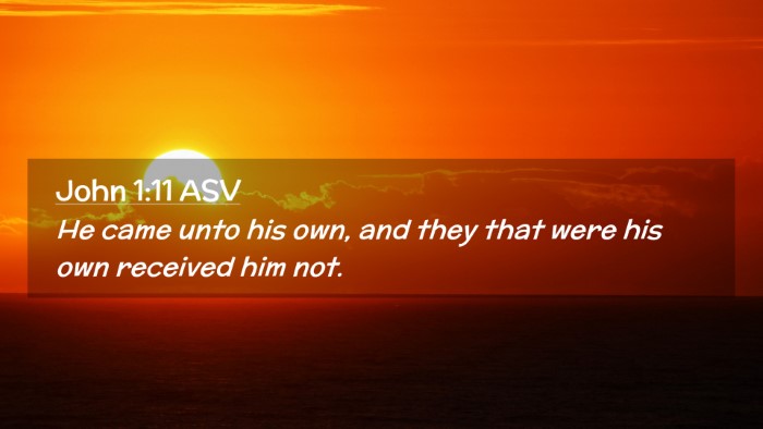 Picture 02 - John 1:11 ASV Desktop Wallpaper - He came unto his own, and they that were his own - Desktop Bible Verse Wallpaper