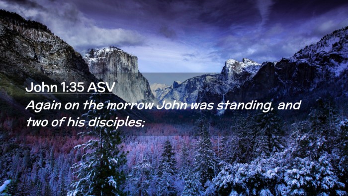 Picture 02 - John 1:35 ASV Desktop Wallpaper - Again on the morrow John was standing, and two of - Desktop Bible Verse Wallpaper