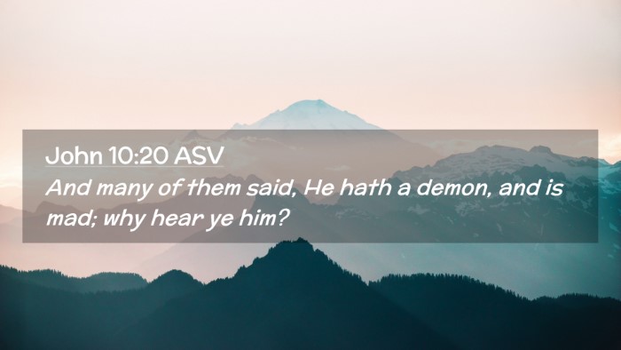 Picture 02 - John 10:20 ASV Desktop Wallpaper - And many of them said, He hath a demon, and is - Desktop Bible Verse Wallpaper