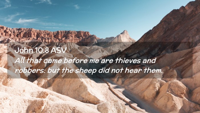 Picture 02 - John 10:8 ASV Desktop Wallpaper - All that came before me are thieves and robbers: - Desktop Bible Verse Wallpaper