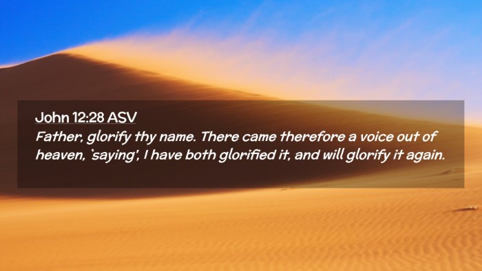 Picture 02 - John 12:28 ASV Desktop Wallpaper - Father, glorify thy name. There came therefore a - Desktop Bible Verse Wallpaper