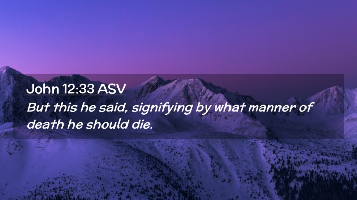 Picture 02 - John 12:33 ASV Desktop Wallpaper - But this he said, signifying by what manner of - Desktop Bible Verse Wallpaper