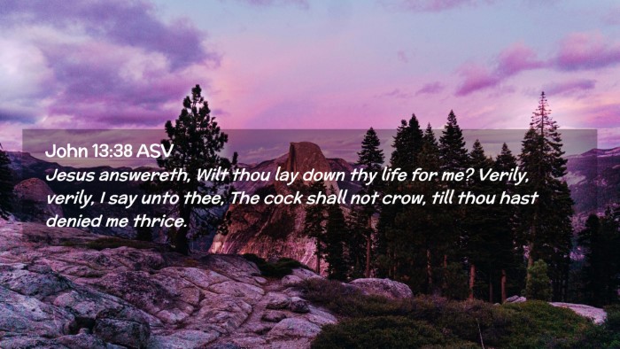 Picture 02 - John 13:38 ASV Desktop Wallpaper - Jesus answereth, Wilt thou lay down thy life for - Desktop Bible Verse Wallpaper