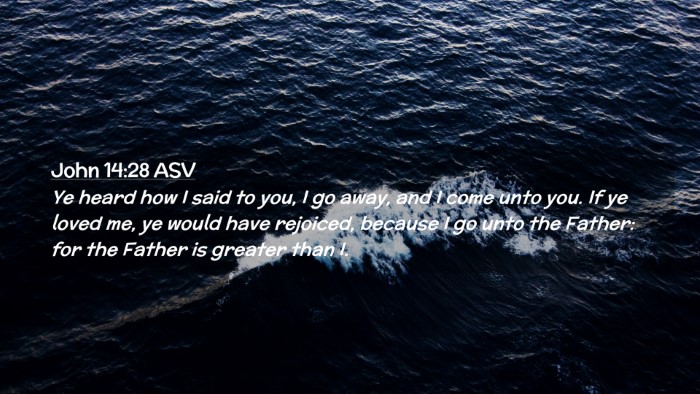 Picture 02 - John 14:28 ASV Desktop Wallpaper - Ye heard how I said to you, I go away, and I come - Desktop Bible Verse Wallpaper