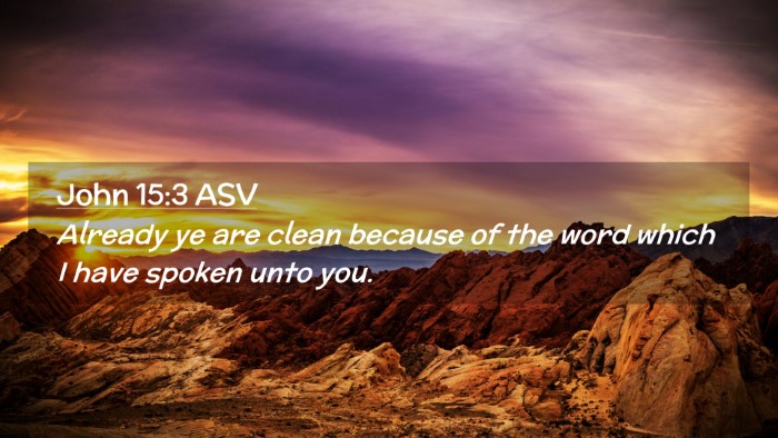Picture 02 - John 15:3 ASV Desktop Wallpaper - Already ye are clean because of the word which I - Desktop Bible Verse Wallpaper