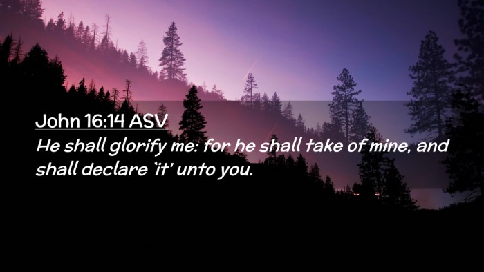 Picture 02 - John 16:14 ASV Desktop Wallpaper - He shall glorify me: for he shall take of mine, - Desktop Bible Verse Wallpaper