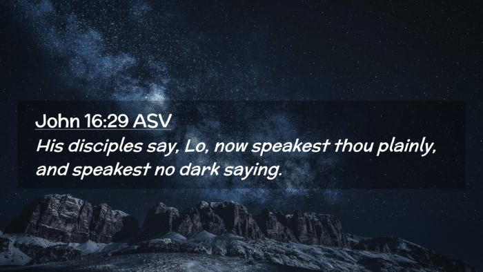Picture 02 - John 16:29 ASV Desktop Wallpaper - His disciples say, Lo, now speakest thou plainly, - Desktop Bible Verse Wallpaper