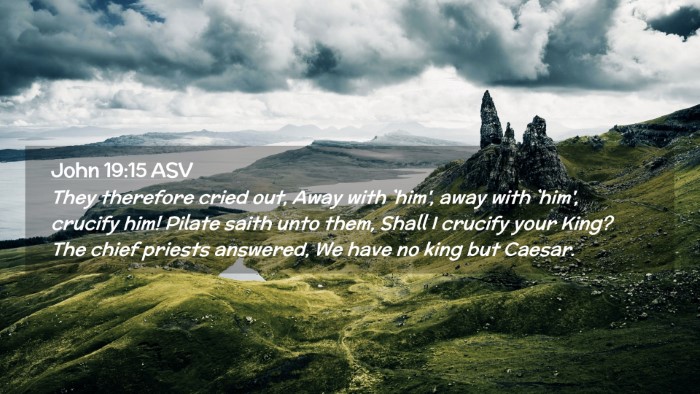 Picture 02 - John 19:15 ASV Desktop Wallpaper - They therefore cried out, Away with `him', away - Desktop Bible Verse Wallpaper