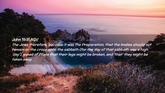 Picture 02 - John 19:31 ASV Desktop Wallpaper - The Jews therefore, because it was the - Desktop Bible Verse Wallpaper