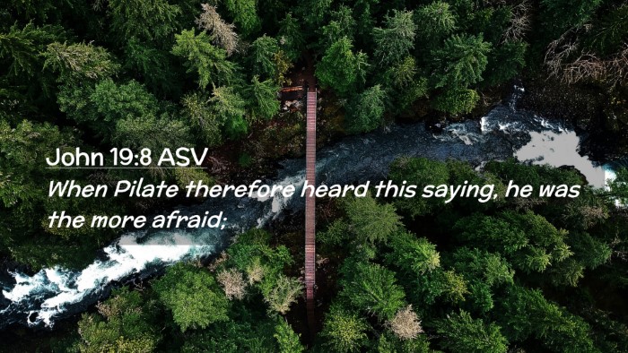 Picture 02 - John 19:8 ASV Desktop Wallpaper - When Pilate therefore heard this saying, he was - Desktop Bible Verse Wallpaper