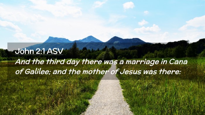 Picture 02 - John 2:1 ASV Desktop Wallpaper - And the third day there was a marriage in Cana of - Desktop Bible Verse Wallpaper