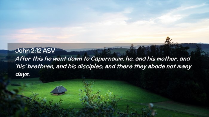 Picture 02 - John 2:12 ASV Desktop Wallpaper - After this he went down to Capernaum, he, and his - Desktop Bible Verse Wallpaper