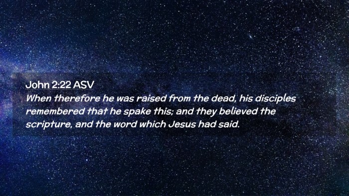 Picture 02 - John 2:22 ASV Desktop Wallpaper - When therefore he was raised from the dead, his - Desktop Bible Verse Wallpaper