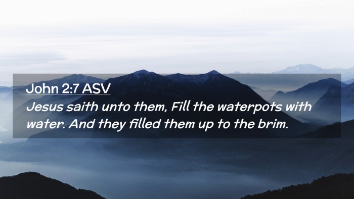 Picture 02 - John 2:7 ASV Desktop Wallpaper - Jesus saith unto them, Fill the waterpots with - Desktop Bible Verse Wallpaper