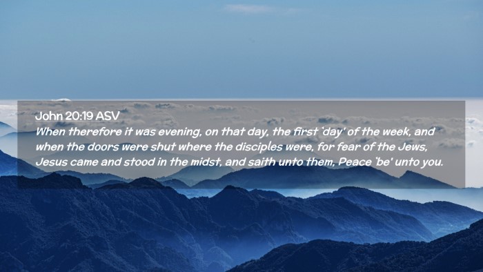 Picture 02 - John 20:19 ASV Desktop Wallpaper - When therefore it was evening, on that day, the - Desktop Bible Verse Wallpaper