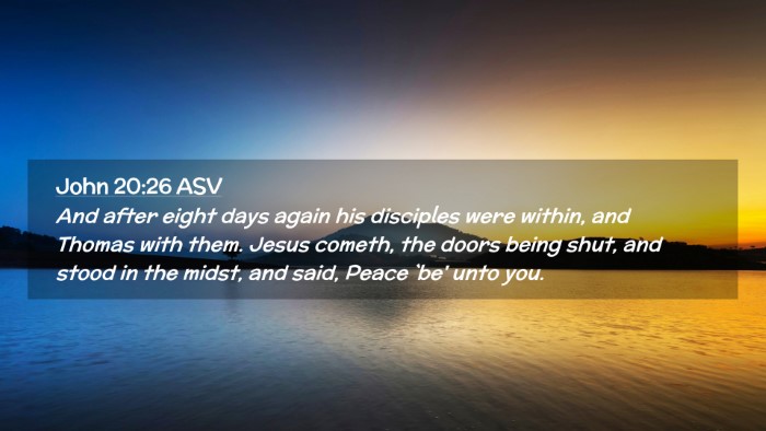 Picture 02 - John 20:26 ASV Desktop Wallpaper - And after eight days again his disciples were - Desktop Bible Verse Wallpaper