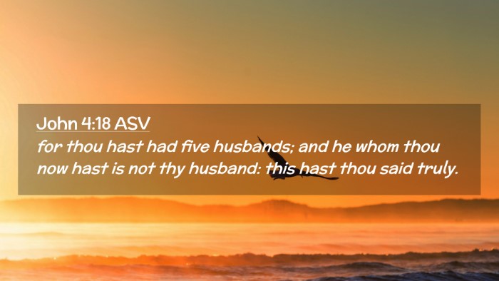 Picture 02 - John 4:18 ASV Desktop Wallpaper - for thou hast had five husbands; and he whom thou - Desktop Bible Verse Wallpaper