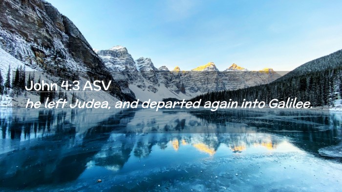 Picture 02 - John 4:3 ASV Desktop Wallpaper - he left Judea, and departed again into - Desktop Bible Verse Wallpaper