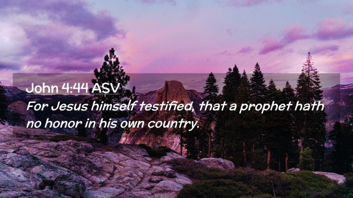 Picture 02 - John 4:44 ASV Desktop Wallpaper - For Jesus himself testified, that a prophet hath - Desktop Bible Verse Wallpaper