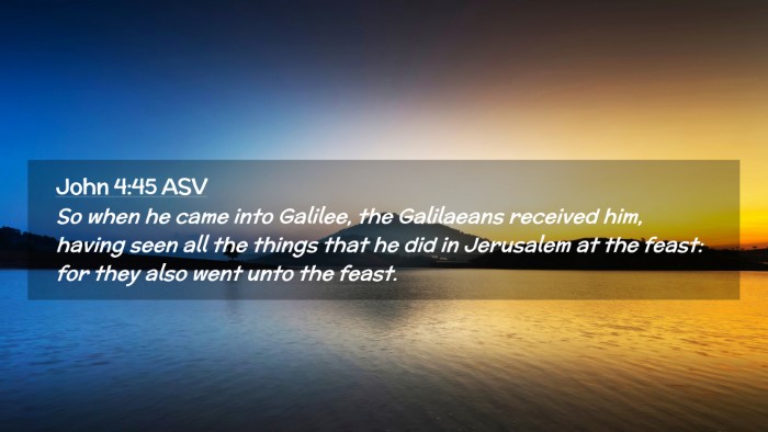 Picture 02 - John 4:45 ASV Desktop Wallpaper - So when he came into Galilee, the Galilaeans - Desktop Bible Verse Wallpaper