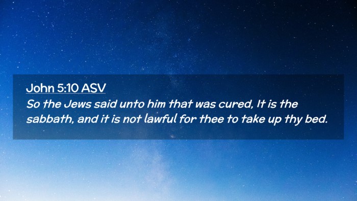 Picture 02 - John 5:10 ASV Desktop Wallpaper - So the Jews said unto him that was cured, It is - Desktop Bible Verse Wallpaper