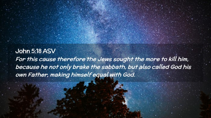 Picture 02 - John 5:18 ASV Desktop Wallpaper - For this cause therefore the Jews sought the more - Desktop Bible Verse Wallpaper