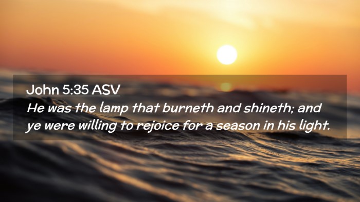 Picture 02 - John 5:35 ASV Desktop Wallpaper - He was the lamp that burneth and shineth; and ye - Desktop Bible Verse Wallpaper