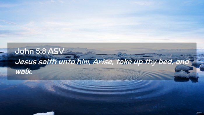 Picture 02 - John 5:8 ASV Desktop Wallpaper - Jesus saith unto him, Arise, take up thy bed, and - Desktop Bible Verse Wallpaper