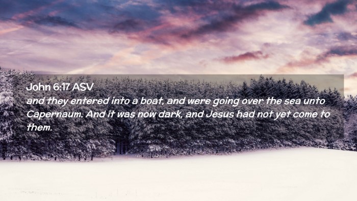 Picture 02 - John 6:17 ASV Desktop Wallpaper - and they entered into a boat, and were going over - Desktop Bible Verse Wallpaper