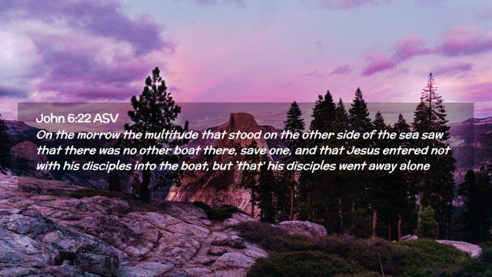 Picture 02 - John 6:22 ASV Desktop Wallpaper - On the morrow the multitude that stood on the - Desktop Bible Verse Wallpaper
