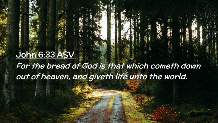 Picture 02 - John 6:33 ASV Desktop Wallpaper - For the bread of God is that which cometh down - Desktop Bible Verse Wallpaper