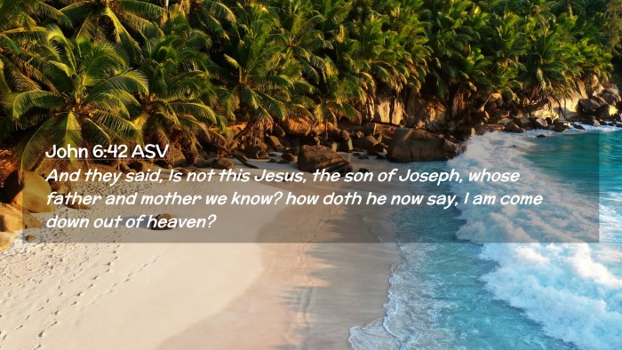 Picture 02 - John 6:42 ASV Desktop Wallpaper - And they said, Is not this Jesus, the son of - Desktop Bible Verse Wallpaper