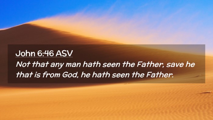 Picture 02 - John 6:46 ASV Desktop Wallpaper - Not that any man hath seen the Father, save he - Desktop Bible Verse Wallpaper
