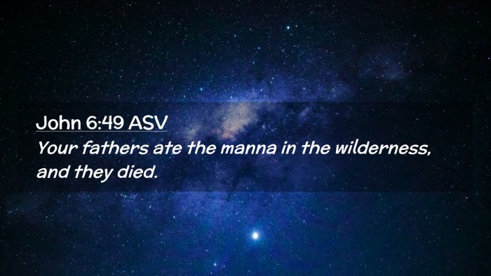 Picture 02 - John 6:49 ASV Desktop Wallpaper - Your fathers ate the manna in the wilderness, and - Desktop Bible Verse Wallpaper