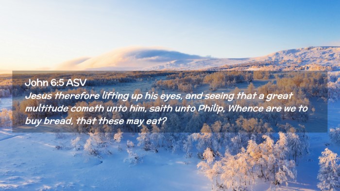 Picture 02 - John 6:5 ASV Desktop Wallpaper - Jesus therefore lifting up his eyes, and seeing - Desktop Bible Verse Wallpaper