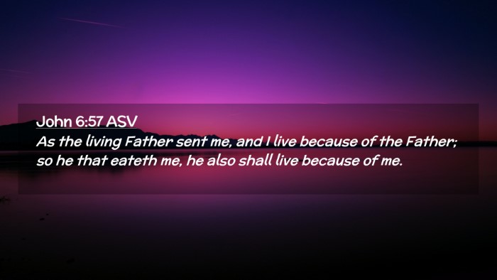 Picture 02 - John 6:57 ASV Desktop Wallpaper - As the living Father sent me, and I live because - Desktop Bible Verse Wallpaper