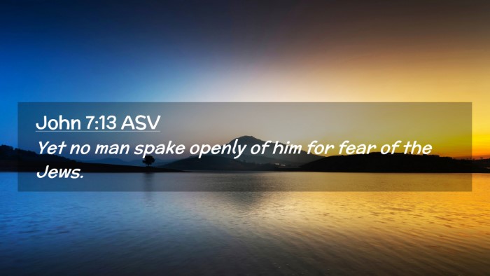 Picture 02 - John 7:13 ASV Desktop Wallpaper - Yet no man spake openly of him for fear of the - Desktop Bible Verse Wallpaper