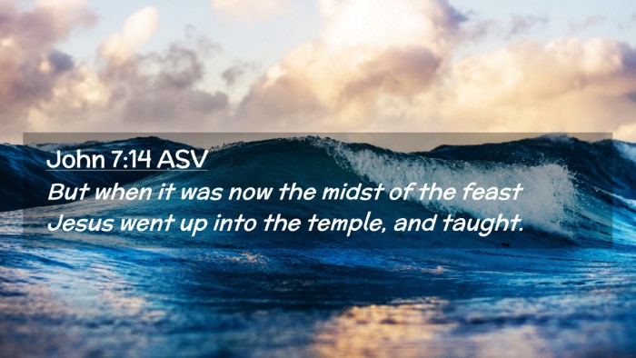 Picture 02 - John 7:14 ASV Desktop Wallpaper - But when it was now the midst of the feast Jesus - Desktop Bible Verse Wallpaper