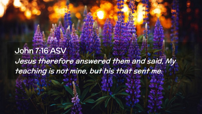 Picture 02 - John 7:16 ASV Desktop Wallpaper - Jesus therefore answered them and said, My - Desktop Bible Verse Wallpaper