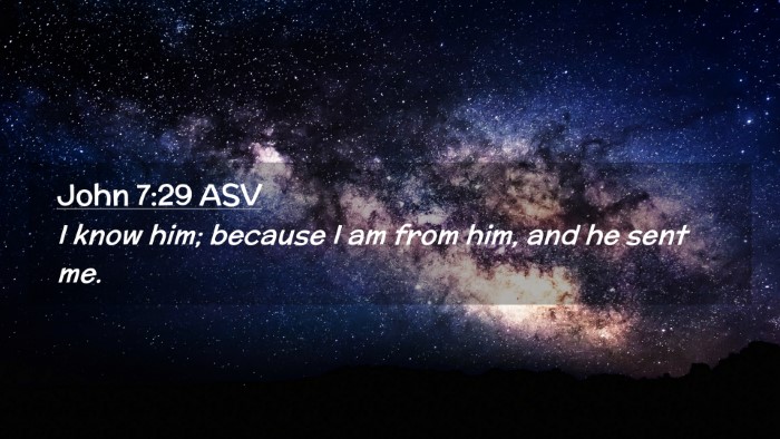 Picture 02 - John 7:29 ASV Desktop Wallpaper - I know him; because I am from him, and he sent - Desktop Bible Verse Wallpaper