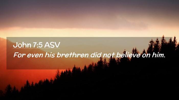 Picture 02 - John 7:5 ASV Desktop Wallpaper - For even his brethren did not believe on - Desktop Bible Verse Wallpaper
