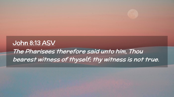 Picture 02 - John 8:13 ASV Desktop Wallpaper - The Pharisees therefore said unto him, Thou - Desktop Bible Verse Wallpaper