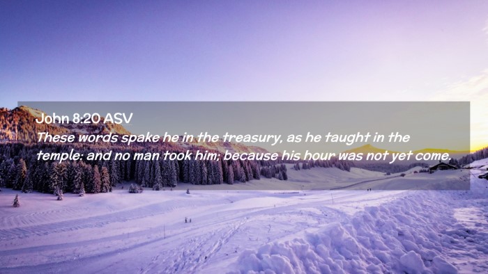 Picture 02 - John 8:20 ASV Desktop Wallpaper - These words spake he in the treasury, as he - Desktop Bible Verse Wallpaper