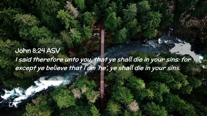 Picture 02 - John 8:24 ASV Desktop Wallpaper - I said therefore unto you, that ye shall die in - Desktop Bible Verse Wallpaper