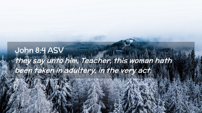 Picture 02 - John 8:4 ASV Desktop Wallpaper - they say unto him, Teacher, this woman hath been - Desktop Bible Verse Wallpaper