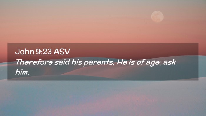 Picture 02 - John 9:23 ASV Desktop Wallpaper - Therefore said his parents, He is of age; ask - Desktop Bible Verse Wallpaper