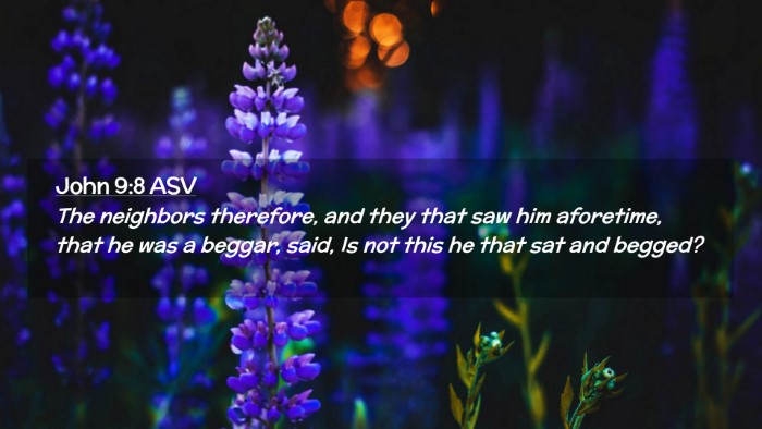 Picture 02 - John 9:8 ASV Desktop Wallpaper - The neighbors therefore, and they that saw him - Desktop Bible Verse Wallpaper