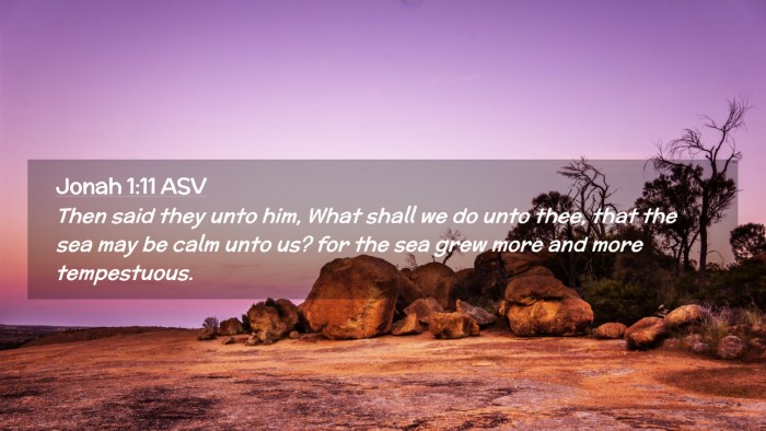 Picture 02 - Jonah 1:11 ASV Desktop Wallpaper - Then said they unto him, What shall we do unto - Desktop Bible Verse Wallpaper