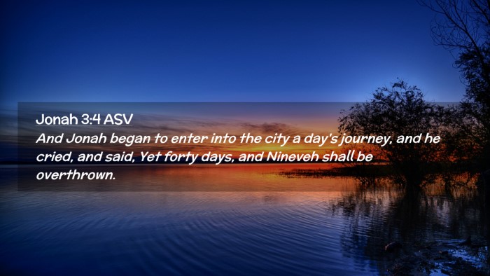 Picture 02 - Jonah 3:4 ASV Desktop Wallpaper - And Jonah began to enter into the city a day's - Desktop Bible Verse Wallpaper