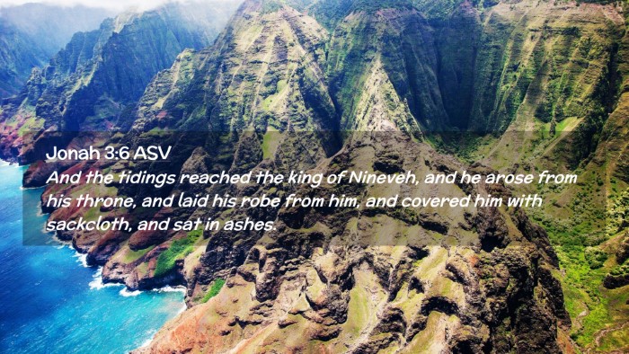 Picture 02 - Jonah 3:6 ASV Desktop Wallpaper - And the tidings reached the king of Nineveh, and - Desktop Bible Verse Wallpaper